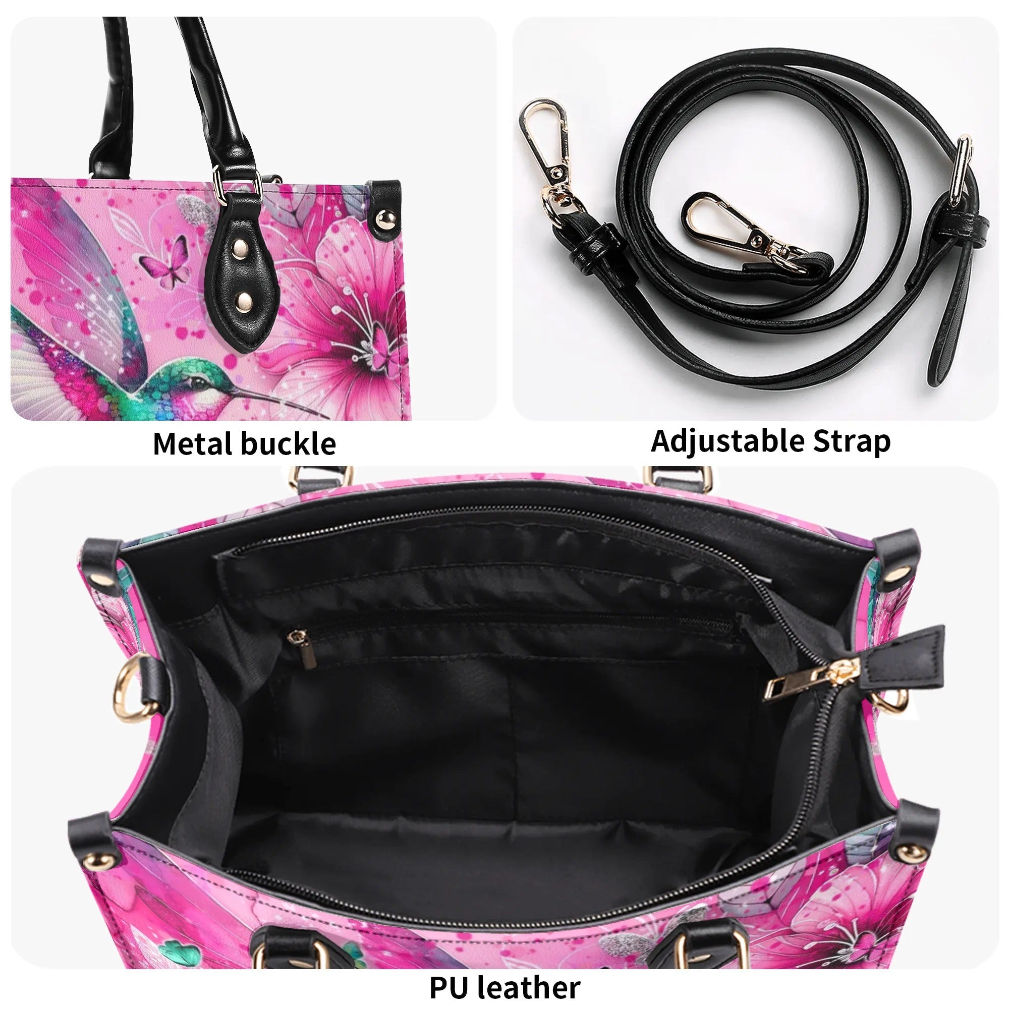 Do Not Worry About Tomorrow Hummingbird Pink Floral Hippie Leather Bag _7_ GXX7K