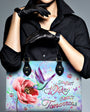 Do Not Worry About Tomorrow Hummingbird with Peace Flower Hippie Leather Bag _11_ 4HxzY