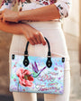 Do Not Worry About Tomorrow Hummingbird with Peace Flower Hippie Leather Bag _12_ BWOth
