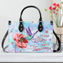 Do Not Worry About Tomorrow Hummingbird with Peace Flower Hippie Leather Bag _6_ AO6xh