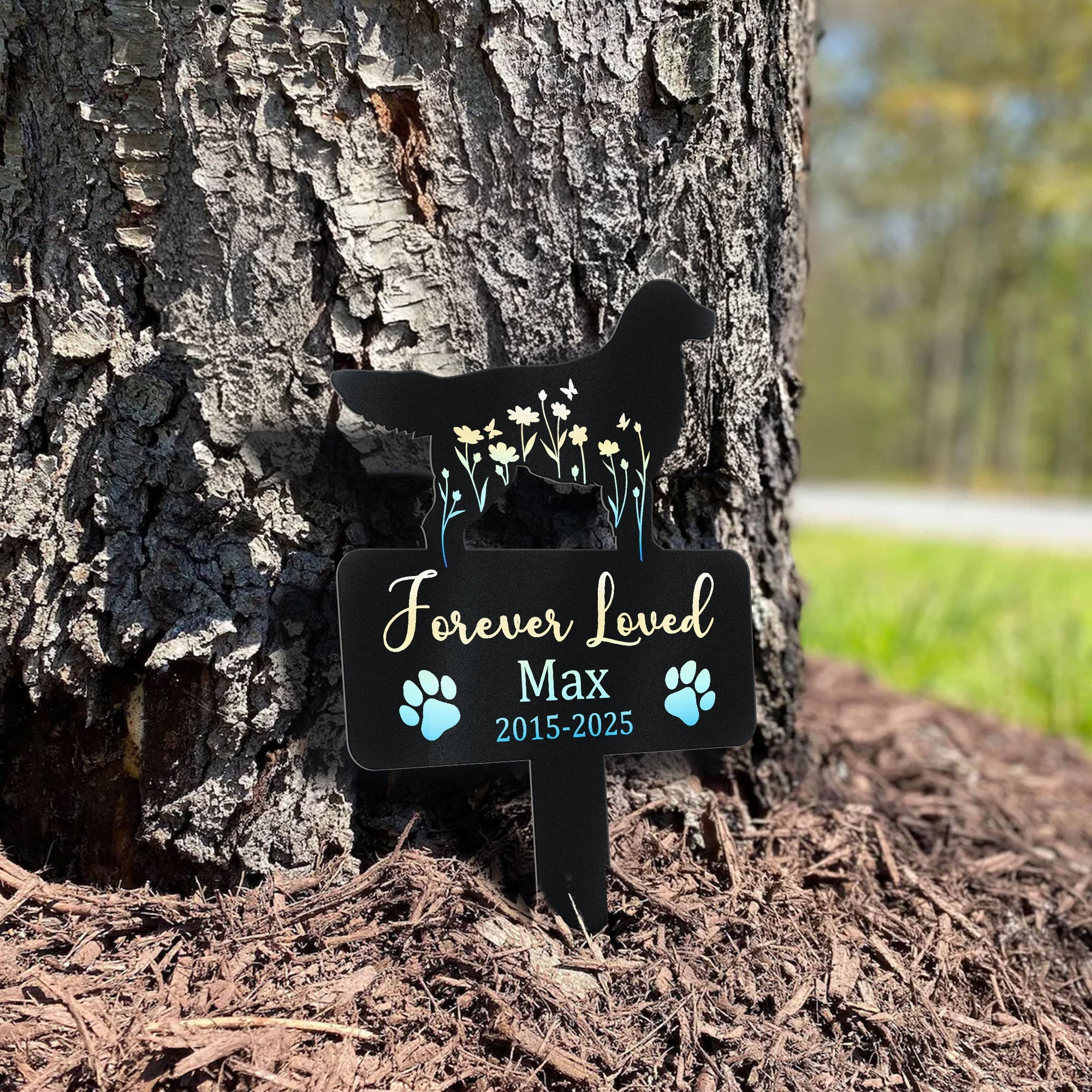 Dog Loss Forever Loved Personalized Metal Garden Stake_4