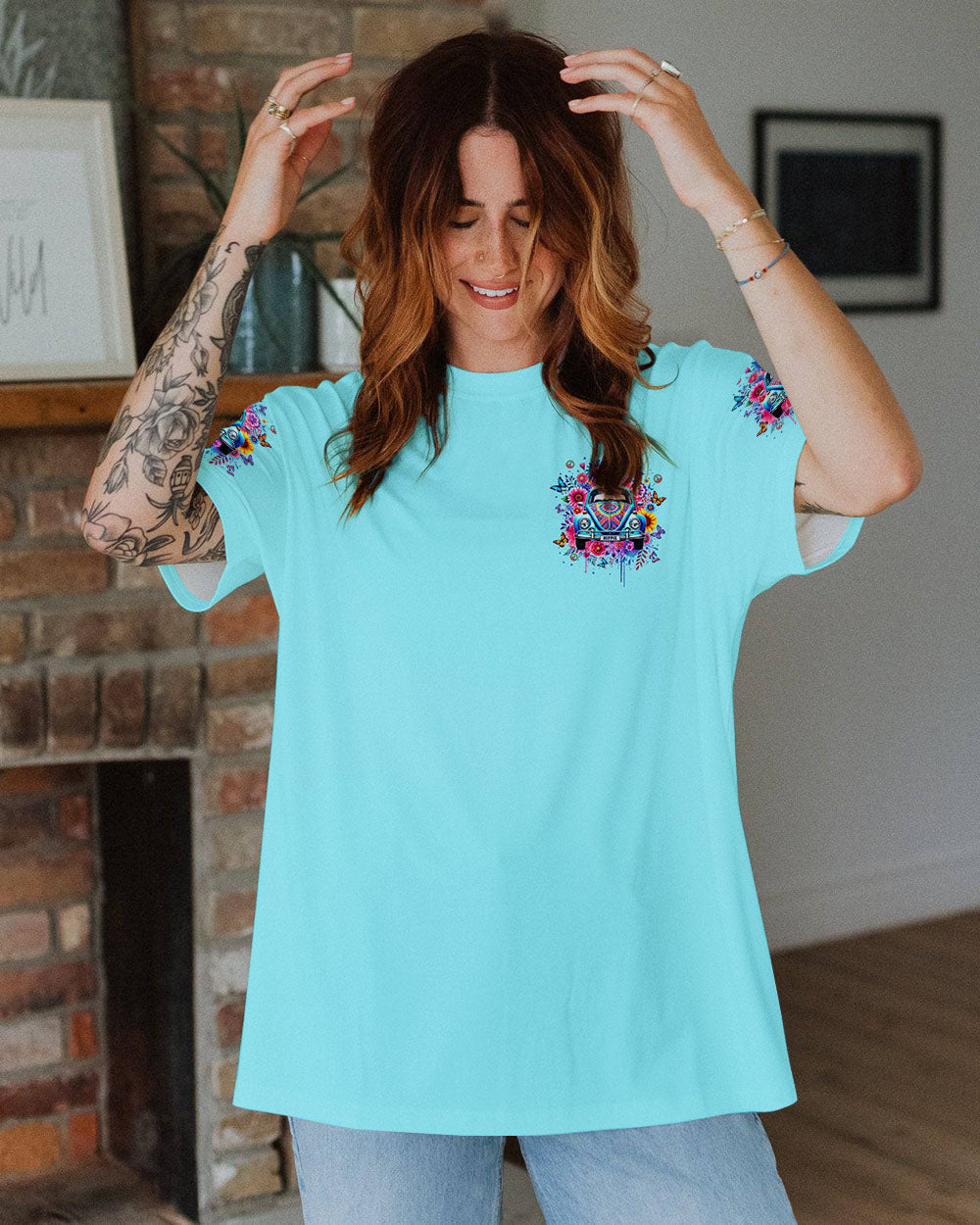 Don_E2_80_99t Know Where I_E2_80_99m Going But I_E2_80_99m On My Way Hippie VW Bug and Flower AOP Shirts _12_ CNF70