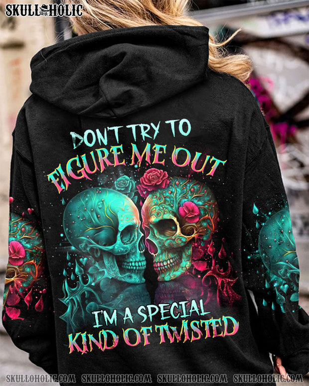 Don't Try to Figure Me Out I'm a Special Kind of Twisted - Colorful Skull Couple - AOP Shirts