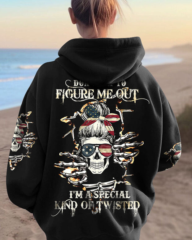 Don?t Try to Figure Me Out ? I?m a Special Kind of Twisted - Patriotic Skull Biker Style - AOP Shirts
