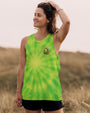 Don_E2_80_99t Worry Be Happy and Peaceful Frog Tie Dye Neon Green Design for Women AOP Shirts _2_ uQaAb