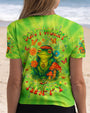 Don_E2_80_99t Worry Be Happy and Peaceful Frog Tie Dye Neon Green Design for Women AOP Shirts _6_ CI2Wz