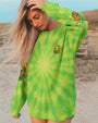 Don_E2_80_99t Worry Be Happy and Peaceful Frog Tie Dye Neon Green Design for Women AOP Shirts _9_ gySFH