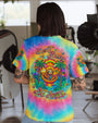 Dont Hurry Be Happy Tie Dye Sloth with Peace Sign and Palm Trees AOP Shirts _12_ psjKR