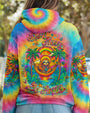 Dont Hurry Be Happy Tie Dye Sloth with Peace Sign and Palm Trees AOP Shirts _13_ Oln4R