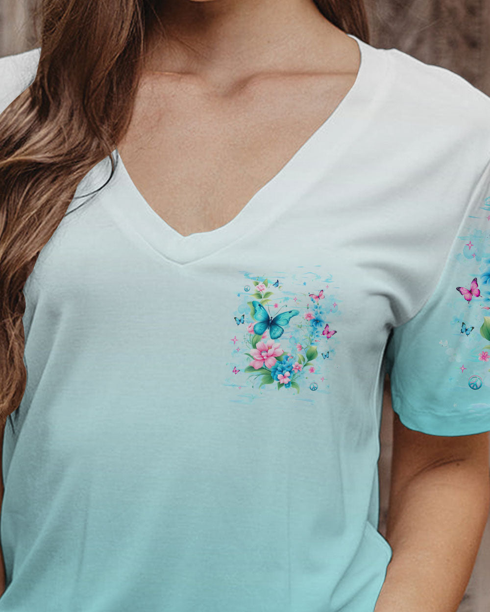 Dream Without Fear Love Without Limits Butterfly Floral Graphic AOP Shirts _11_ 06ddq