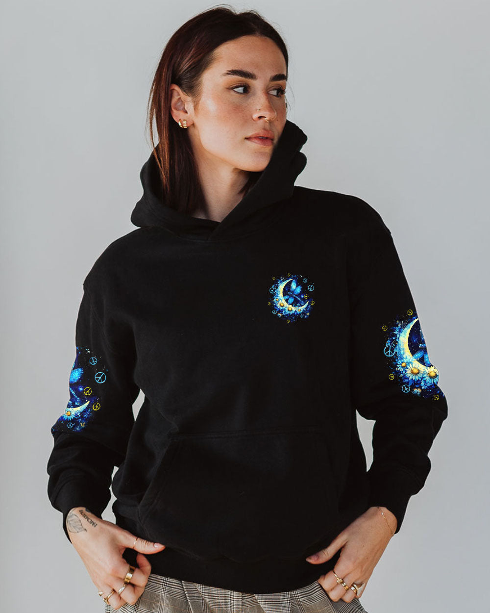 Everything Happens for a Reason Just Believe Dragonfly Moon Graphic AOP Shirts _13_ Ysfq1