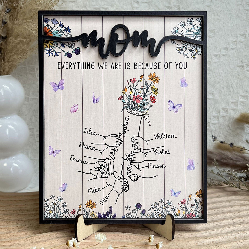 Everything We Are Is Because Of You Personalized Wooden Plaque_1