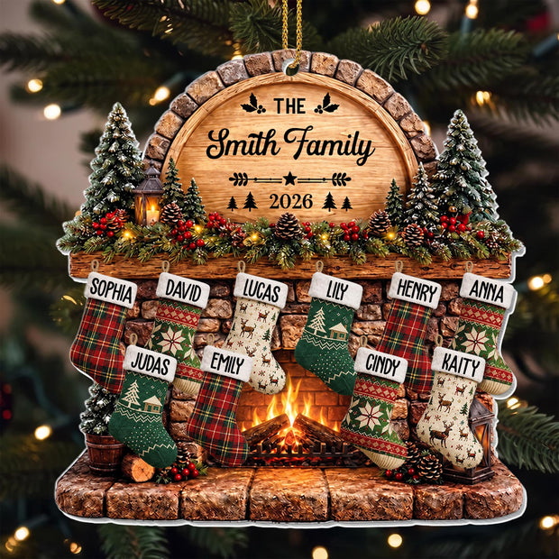 The Family- Personalized Wood Ornament - Christmas Gift For Family