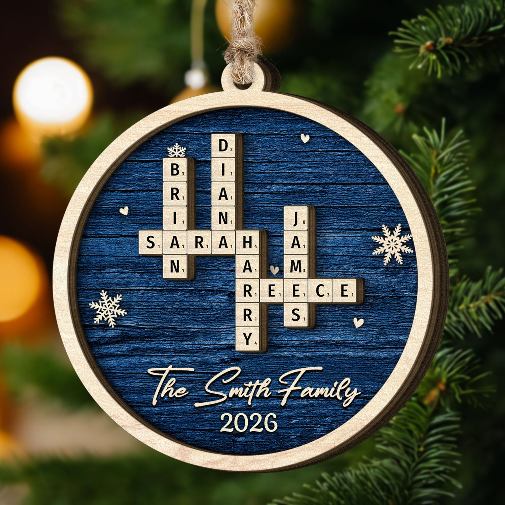 Family Name Scrabble Christmas  Personalized Wooden Ornament_6_75b56118 ee6c 46f8 a42d 8a932abe69be