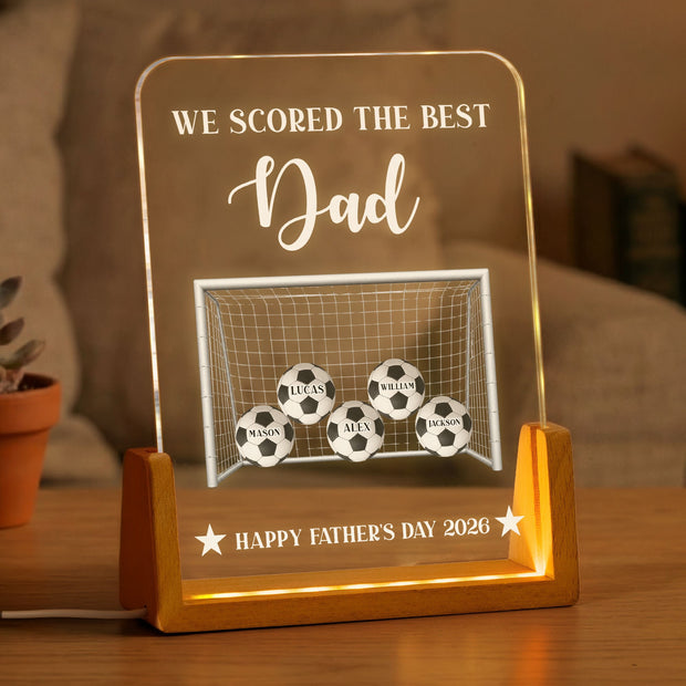 We Scored The Best Dad - Personalized Night Light - Gift For Father's Day
