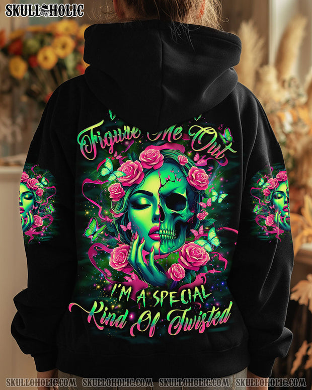 Figure Me Out Im a Special Kind of Twisted - Skull Girl Dark Floral Gothic - AOP Shirts QT5121801