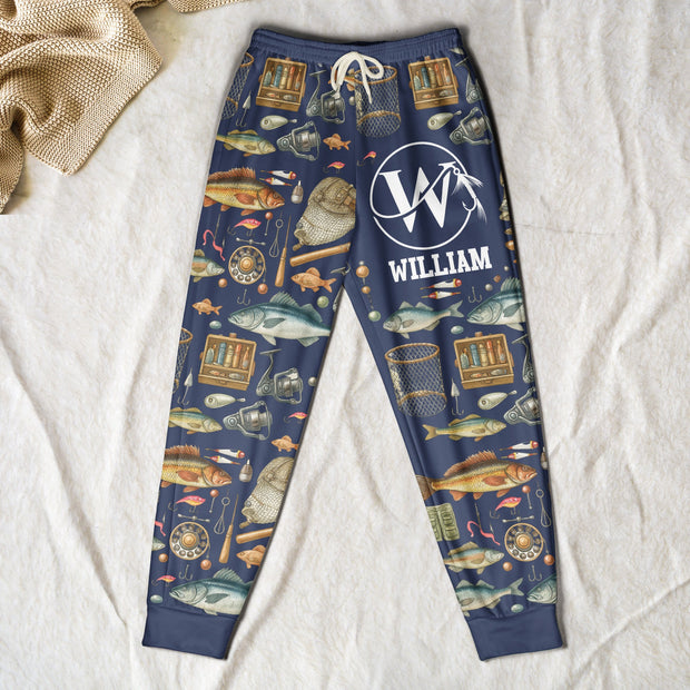 Just Loves Fishing Custom Name Gift For Him - Personalized Sweatpants