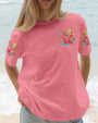 Float Drink Tan Repeat Funny Flamingo Pink Summer Vibes Design for Women AOP Shirts _2_ zgNeV