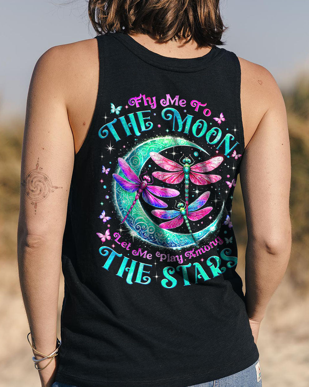 Fly Me to the Moon Let Me Play Among the Stars Magical Glow Dragonfly AOP Shirts _13_ iyL0s