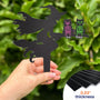 Flying Witch On Broom With Cat Skeleton Halloween Personalized Metal Garden Stake_3
