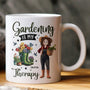 Gardening Is My Therapy Cartoon Version  Personalized Mug_1