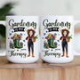Gardening Is My Therapy Cartoon Version  Personalized Mug_2