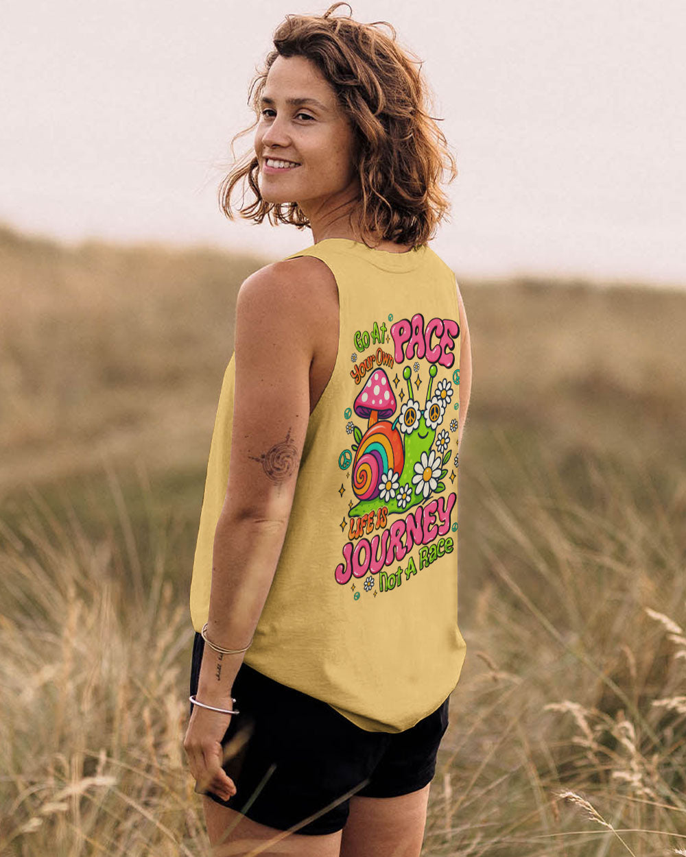 Go At Your Own Pace Hippie Snail Peaceful and Colorful AOP Shirts _15_ eBYWq
