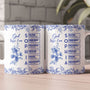 God Says I Am Name Letter In Bible Birth Flower Toile De Jouy Style Personalized Mug_2