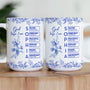 God Says I Am Name Letter In Bible Birth Flower Toile De Jouy Style Personalized Mug_3