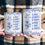 God Says I Am Name Letter In Bible Birth Flower Toile De Jouy Style Personalized Mug_4