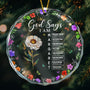 God Says I Am Name Letter In Bible Personalized Glass Ornament_1