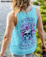 Good Girl gone Bad The B in Me Came Out Purple Skull and Floral Graphic for Women AOP Shirts _7_ uFdm0