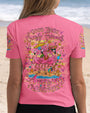 Good Times Crazy Friends Flamingo Fun and Colorful Summer Graphic Tee for Women AOP Shirts _6_ adelV