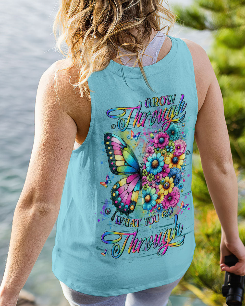 Grow Through What You Go Through Colorful Butterfly and Floral AOP Shirts _9_ 5P7B7
