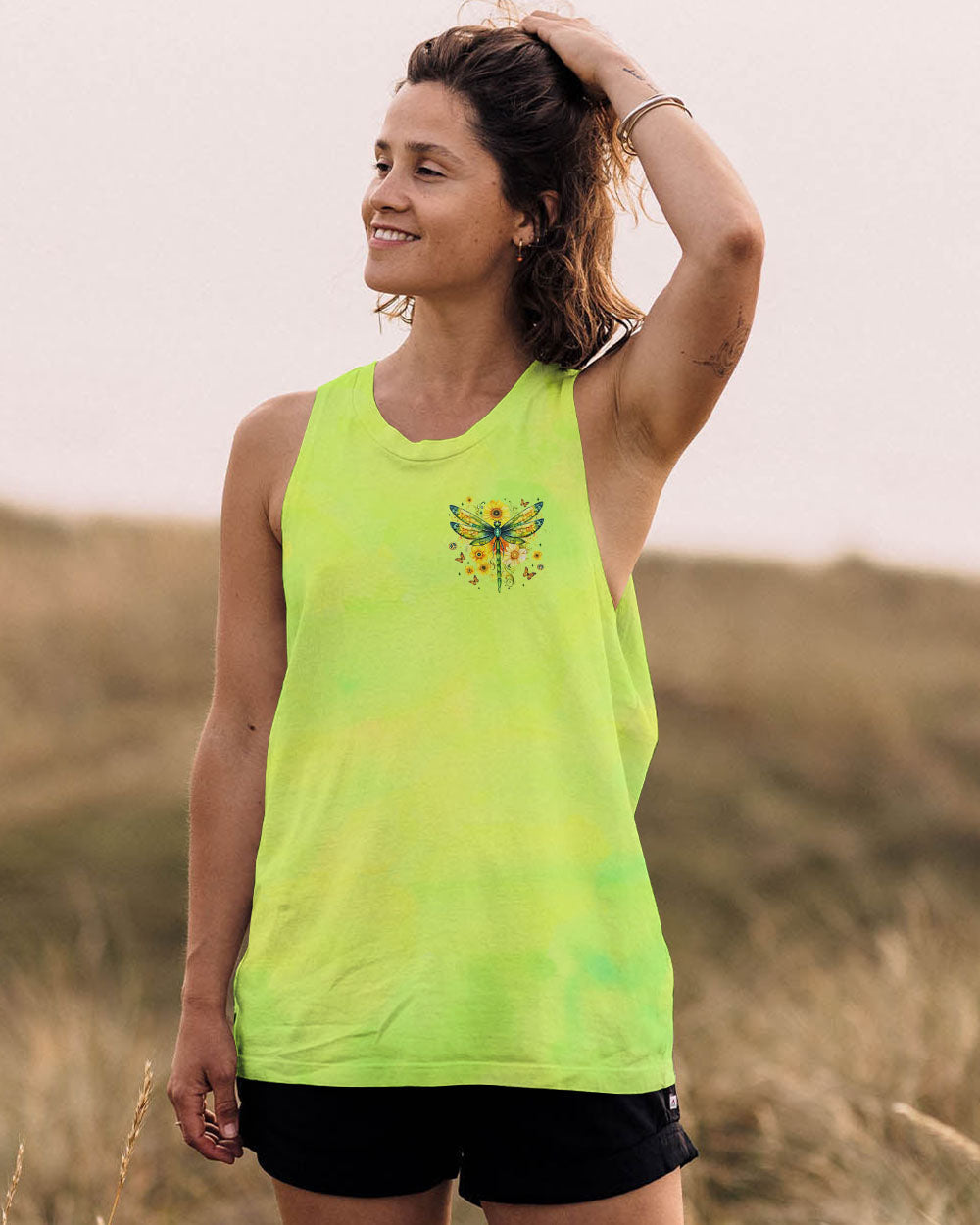 Gypsy Soul Warrior Spirit Wild Heart Dragonfly and Sunflowers Graphic AOP Shirts _12_ mfVGW