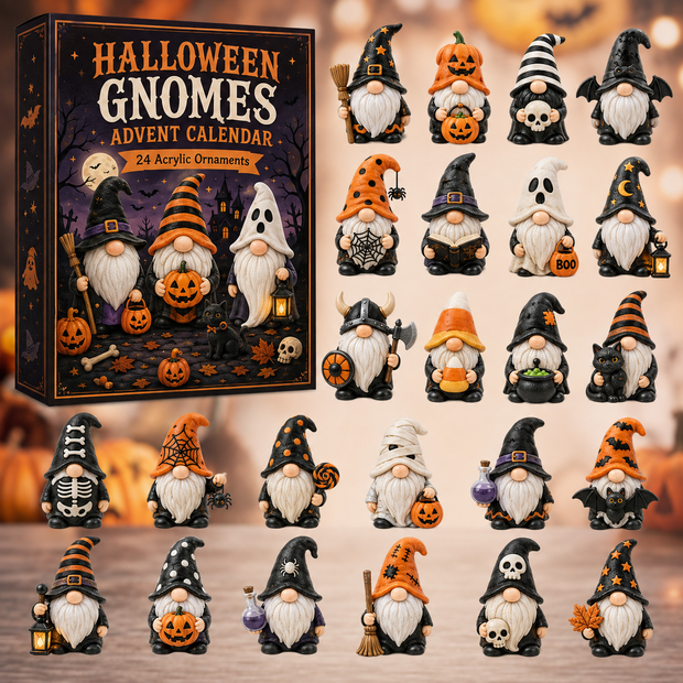 Spooky Gnome Squad - Box Advent Calendar with Charms - Halloween Gift For Family