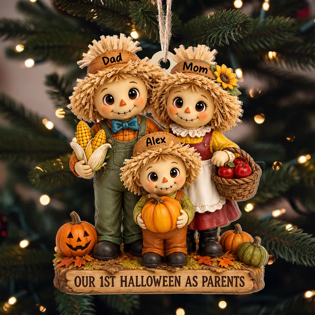 Our 1st Halloween As Parents- Personalized Wood Ornament - Christmas Gift For Family