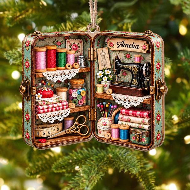 Sewing Machine- Personalized Wood Ornament - Christmas Gift For Her