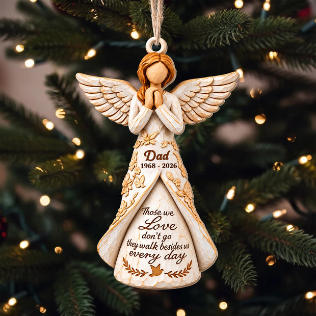 Those We Love Don't Go-  Personalized Wood Ornament - Gift For Family