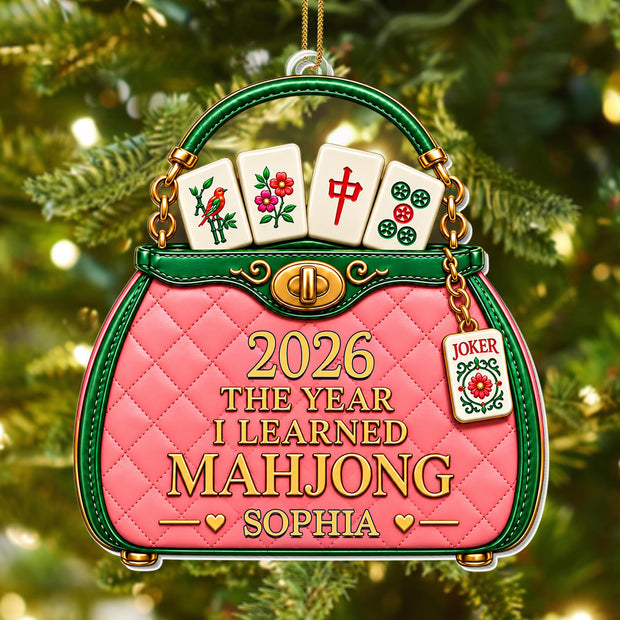 The Year I Learned Mahjong -  Personalized ACrylic Ornament - Gift For Her