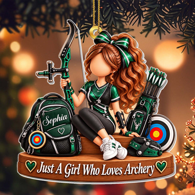 Just A Girl Who Loves Archery-  Personalized Acrylic Ornament - Gift For Her