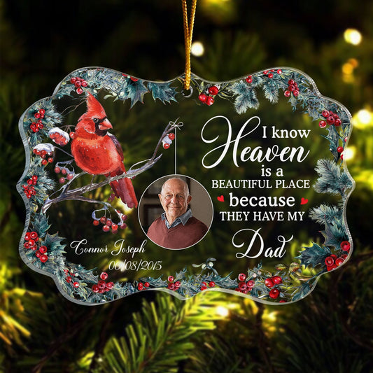 Heaven Is A Beautiful Place Personalized Acrylic Ornament Memorial Gift For Family Remembrance Grief Gift Sympathy Gift_1