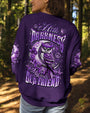 Hello Darkness My Old Friend Purple Owl Moon Rose Graphic Tee for Women AOP Shirts _9_ 1XMKL