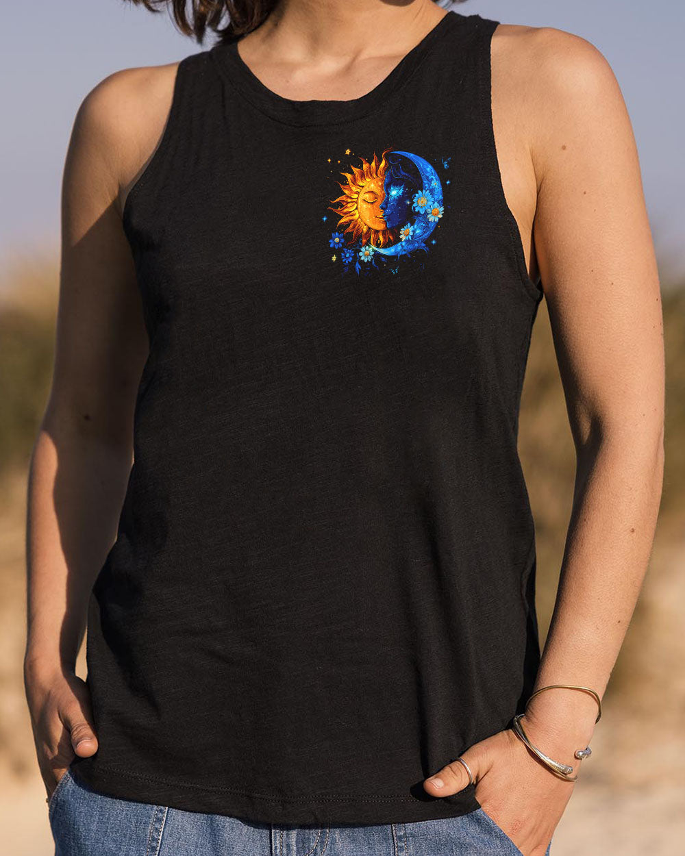Hello Darkness My Old Friend Sun and Moon Cosmic Graphic AOP Shirts _6_ s1LvF