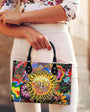 Hippie Psychedelic Sun Face With Flowers Trippy Boho Leather Bag Gift for Women _12_ X196b