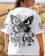 Hippie Soul Butterfly Black _26 White Sun and Moon Tee for Women AOP Shirts _3_ iTWJG