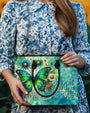 Hippie Soul Colorful Butterfly with Floral Style Hippie Leather Bag _3_ IPqsA
