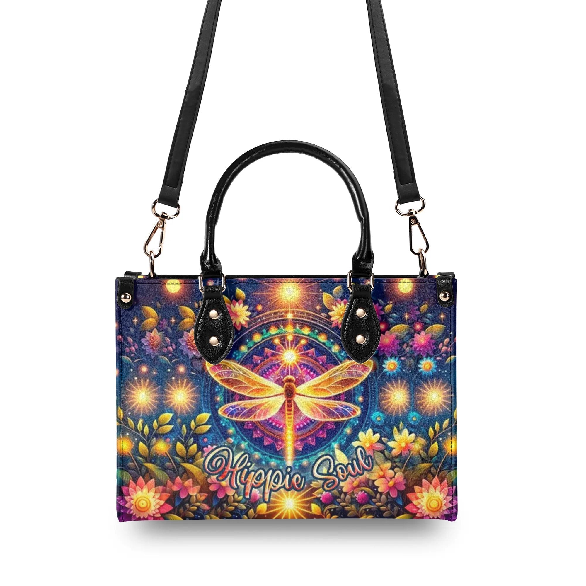 Hippie Soul Dragonfly Psychedelic Floral Leather Bag Gift for Women _11_ 2vkAJ