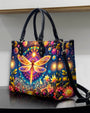 Hippie Soul Dragonfly Psychedelic Floral Leather Bag Gift for Women _4_ Dwydj