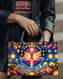 Hippie Soul Dragonfly Psychedelic Floral Leather Bag Gift for Women _5_ HAuyN